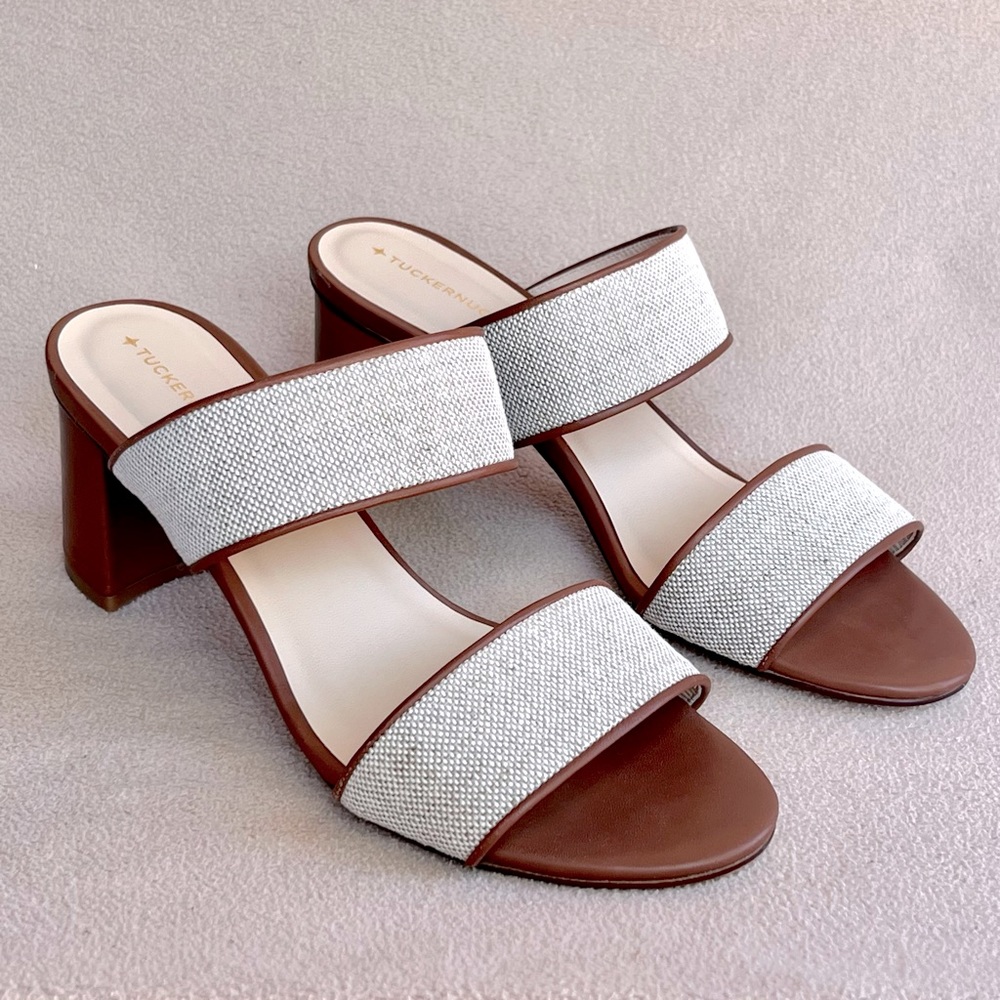 Tuckernuck Canvas and Leather Mercer Heels size 10